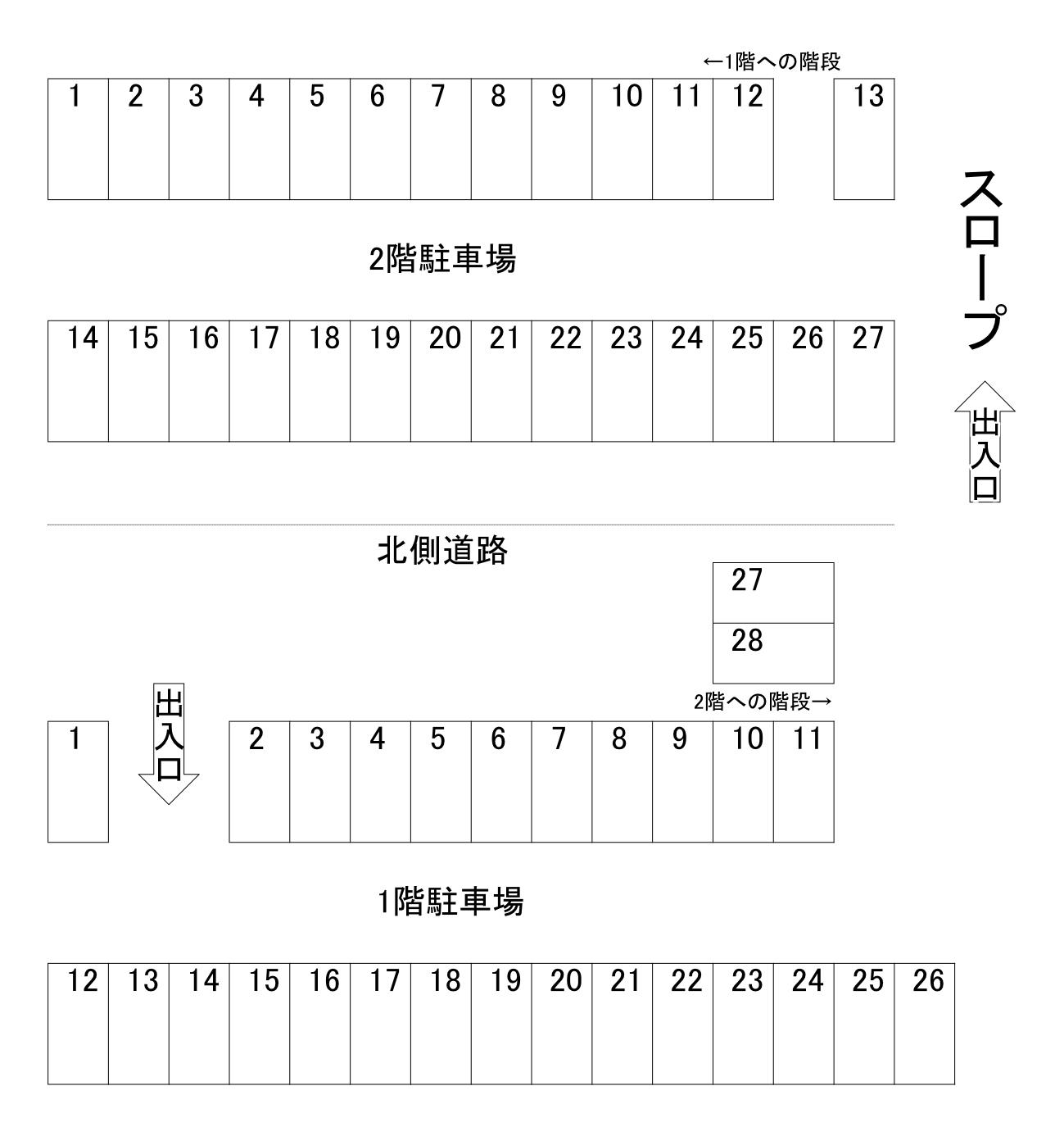 内織駐車場Aの駐車配置図
