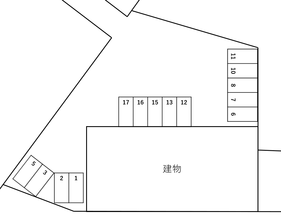 ヴィラ・オリージャの駐車配置図