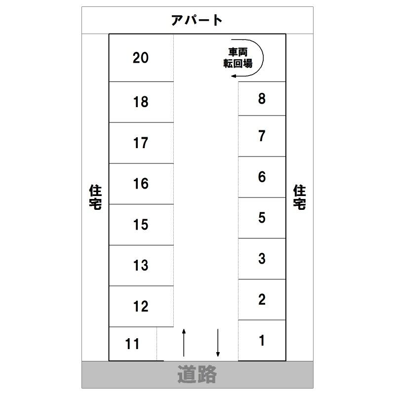 良野パーキングの駐車配置図