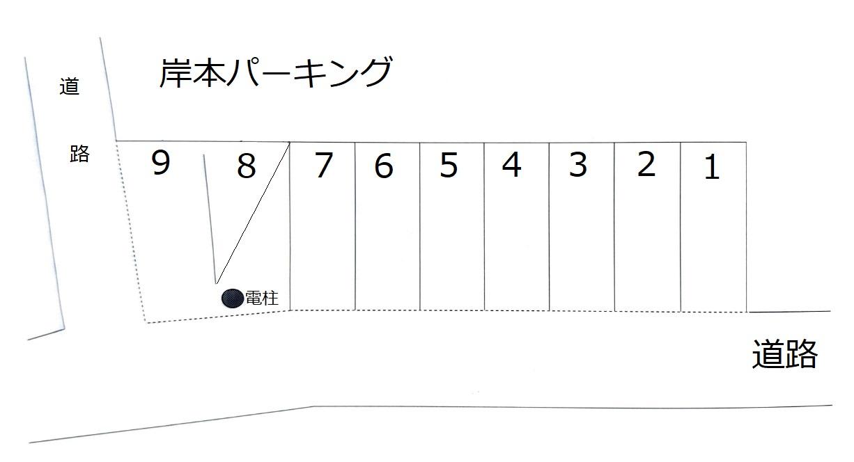 岸本パーキングの駐車配置図