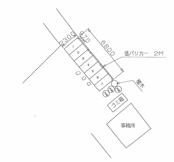 駒込バイク月極の駐車配置図