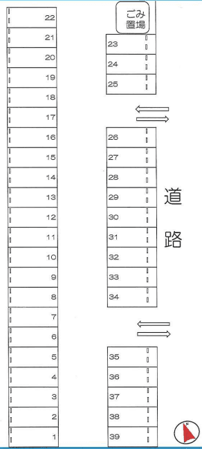 吉成3丁目第二駐車場の駐車配置図