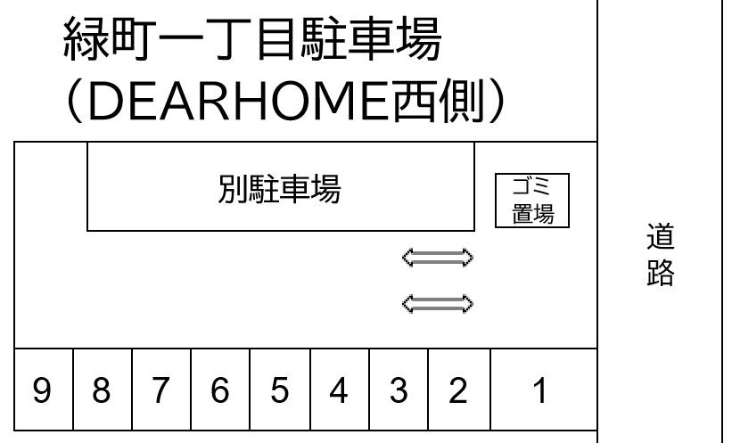 緑町一丁目駐車場(DEARHOME西側) No.79の駐車配置図