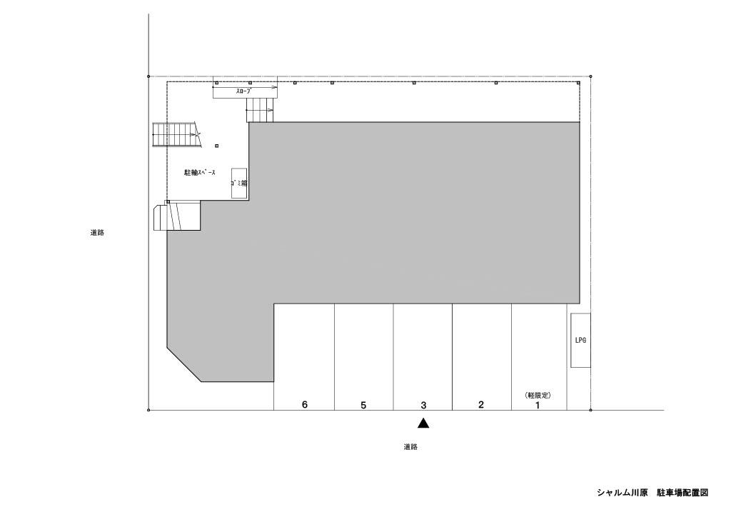 シャルム川原月極駐車場の駐車配置図