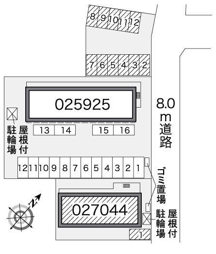 ひまわり(27044)　敷地外駐車場の駐車配置図