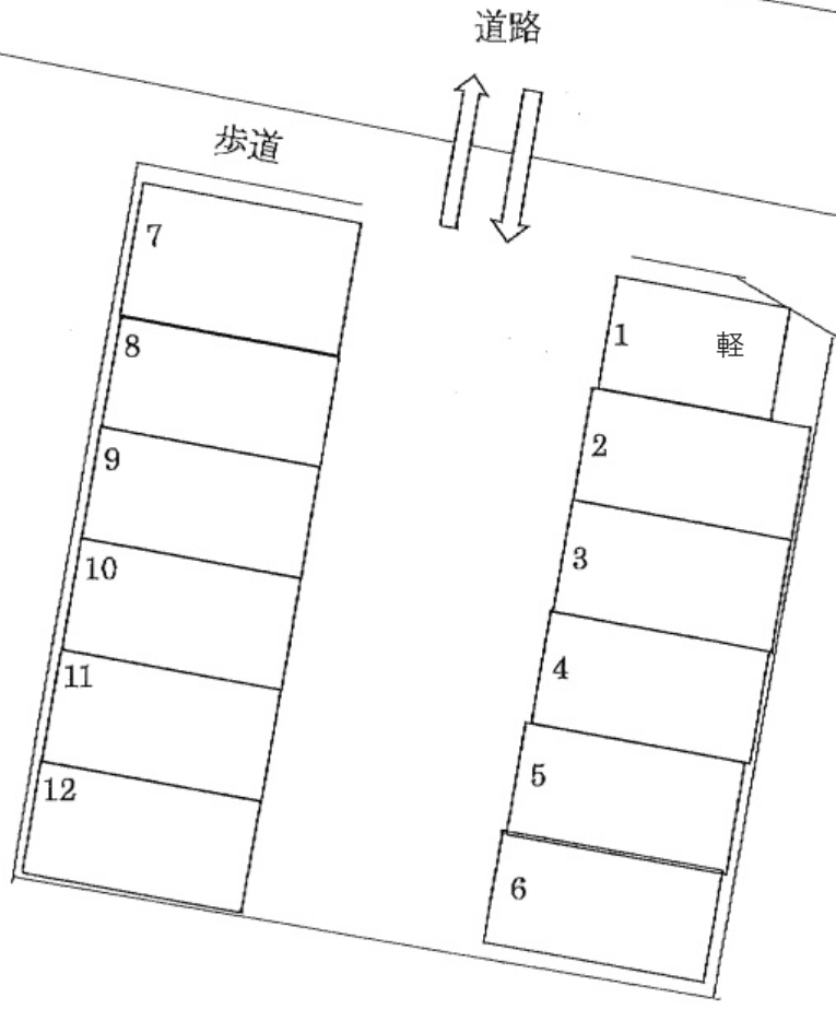第2Y駐車場の駐車配置図