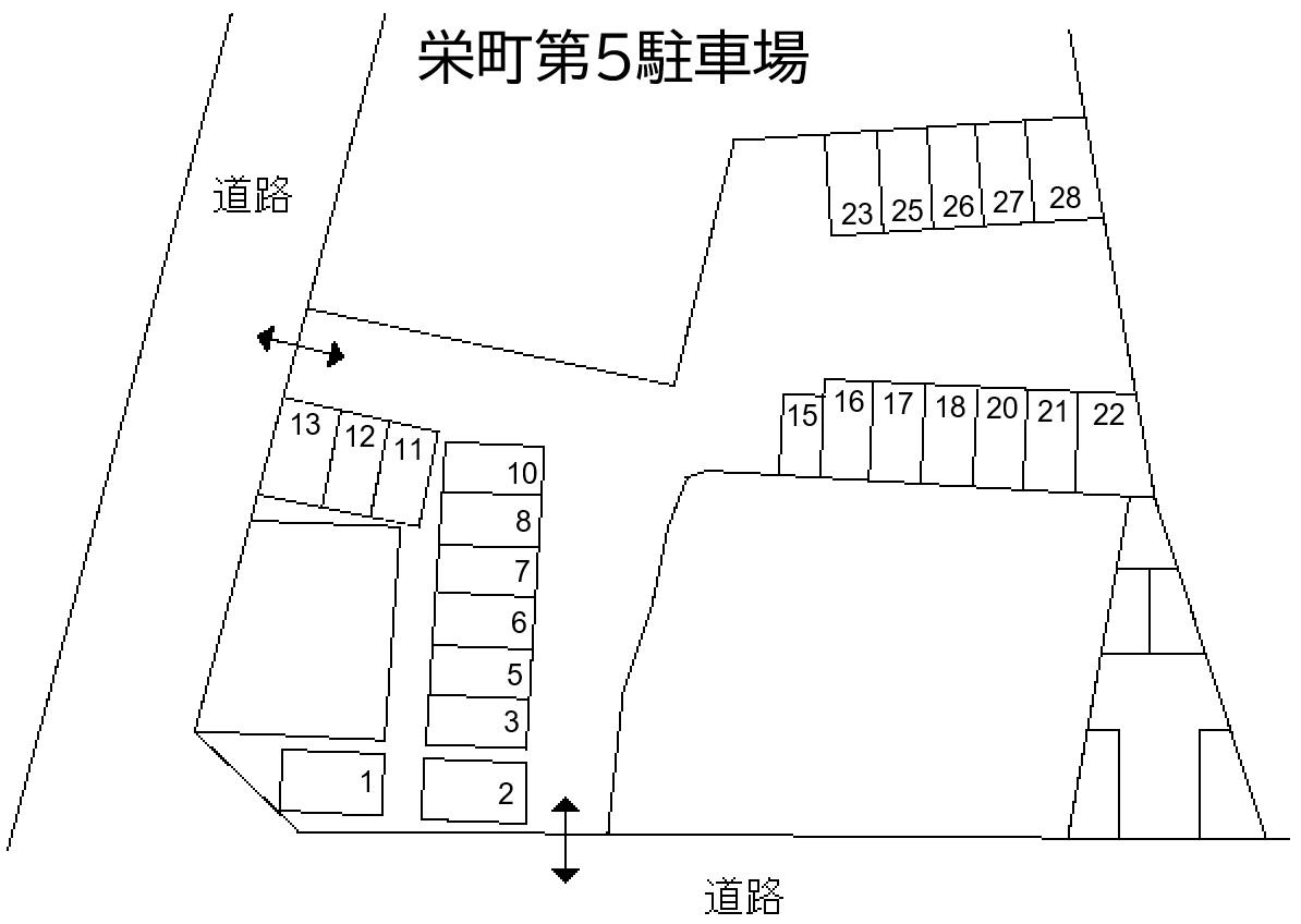 栄町第５駐車場の駐車配置図