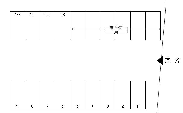 城東北成田駐車場の駐車配置図