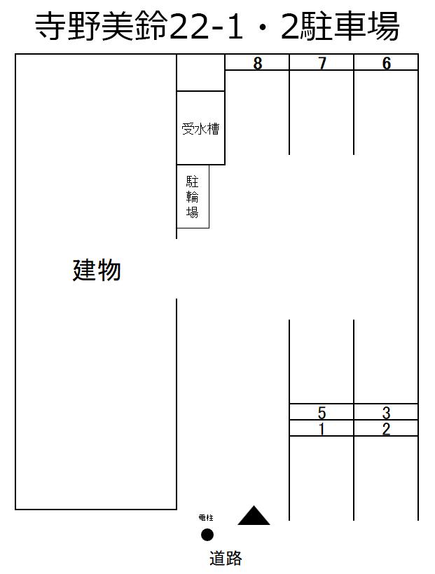 寺野美鈴22-1・2駐車場の駐車配置図