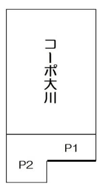 コーポ大川の駐車配置図