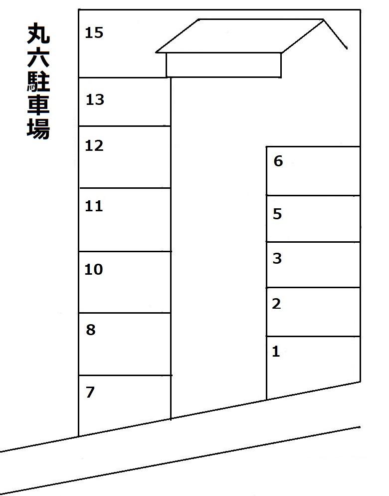 丸六駐車場の駐車配置図