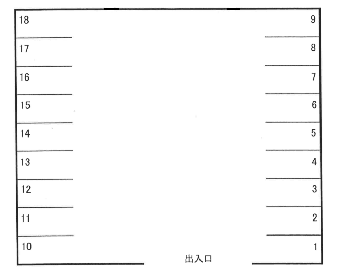 真栄城氏駐車場の駐車配置図