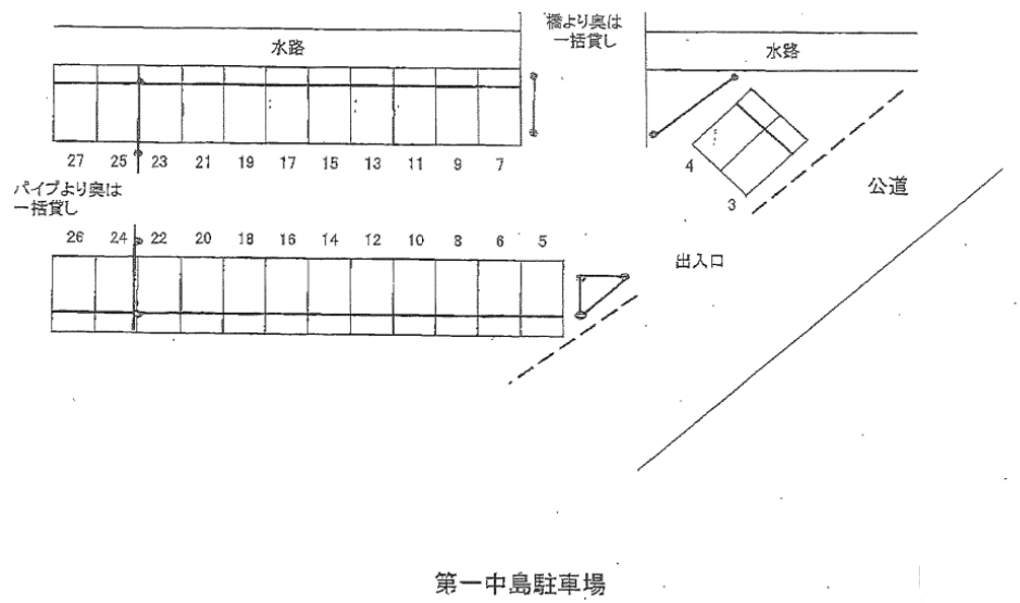 第一中島駐車場の駐車配置図