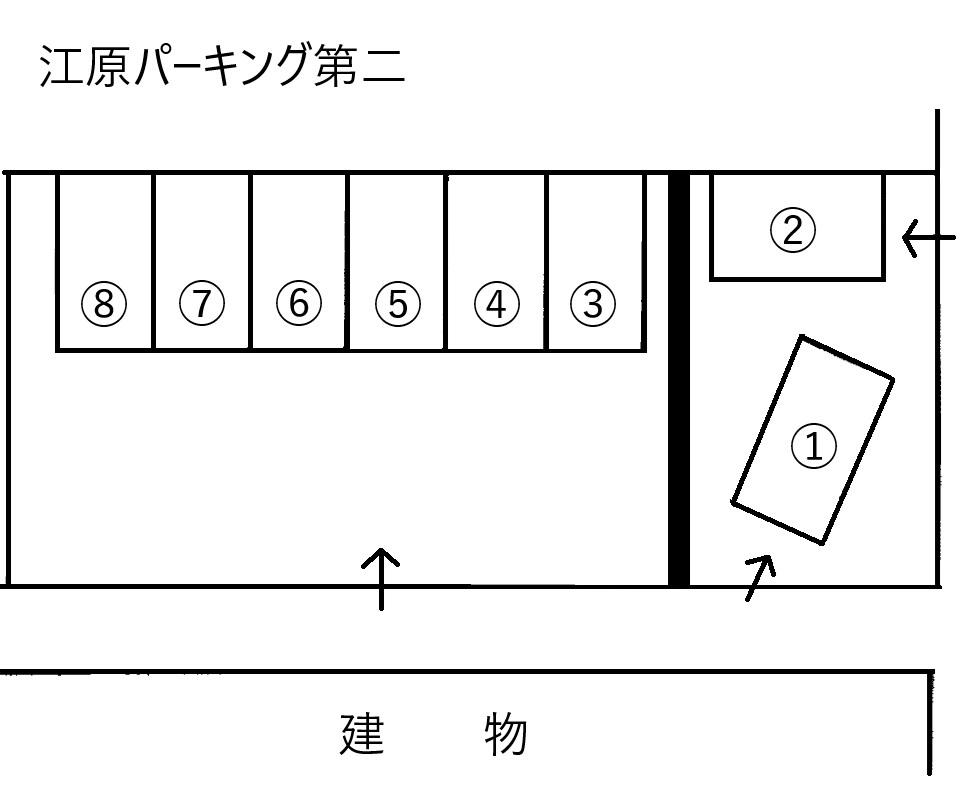 江原パーキング第二の駐車配置図