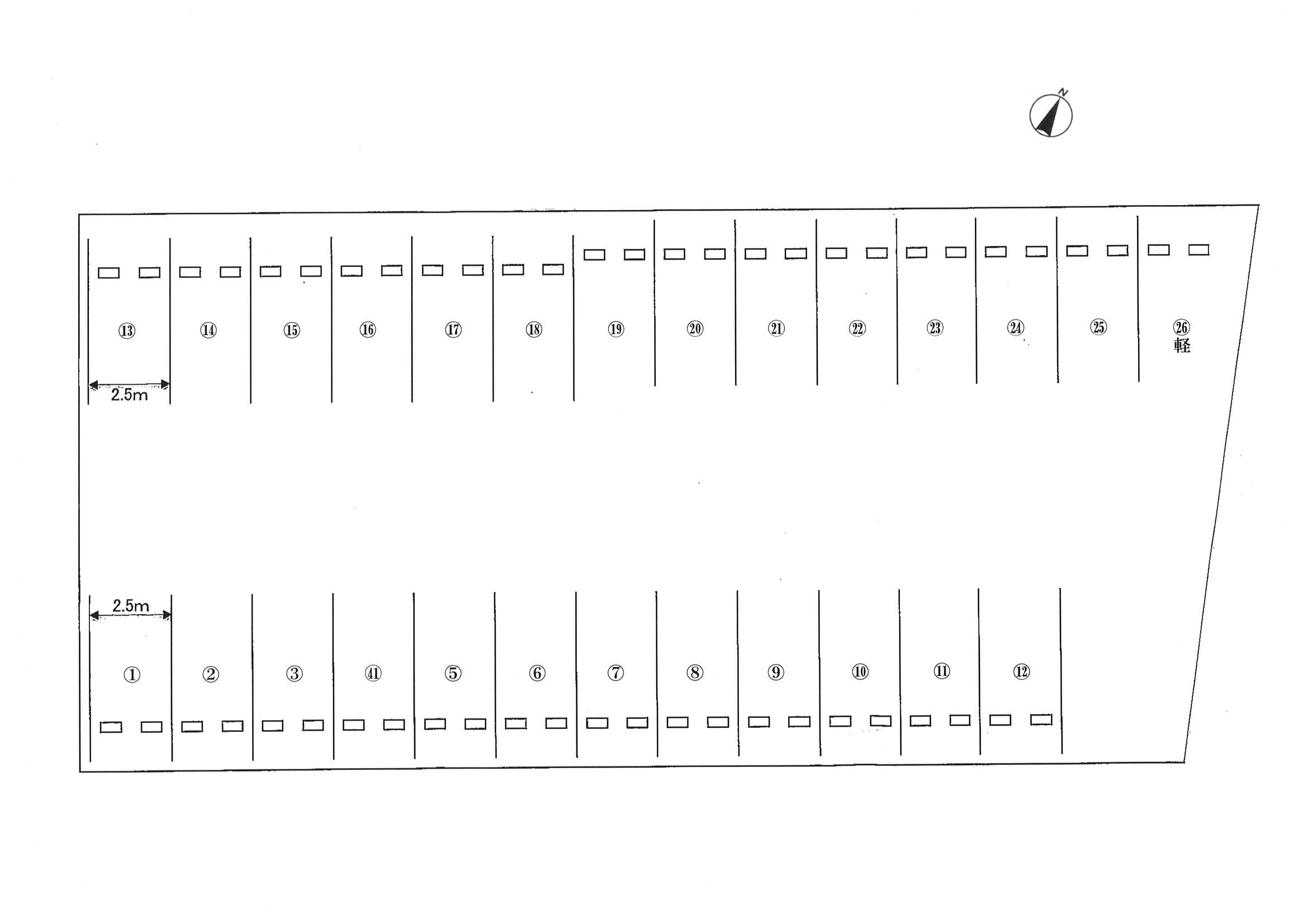 森本五丁目駐車場【52】の駐車配置図