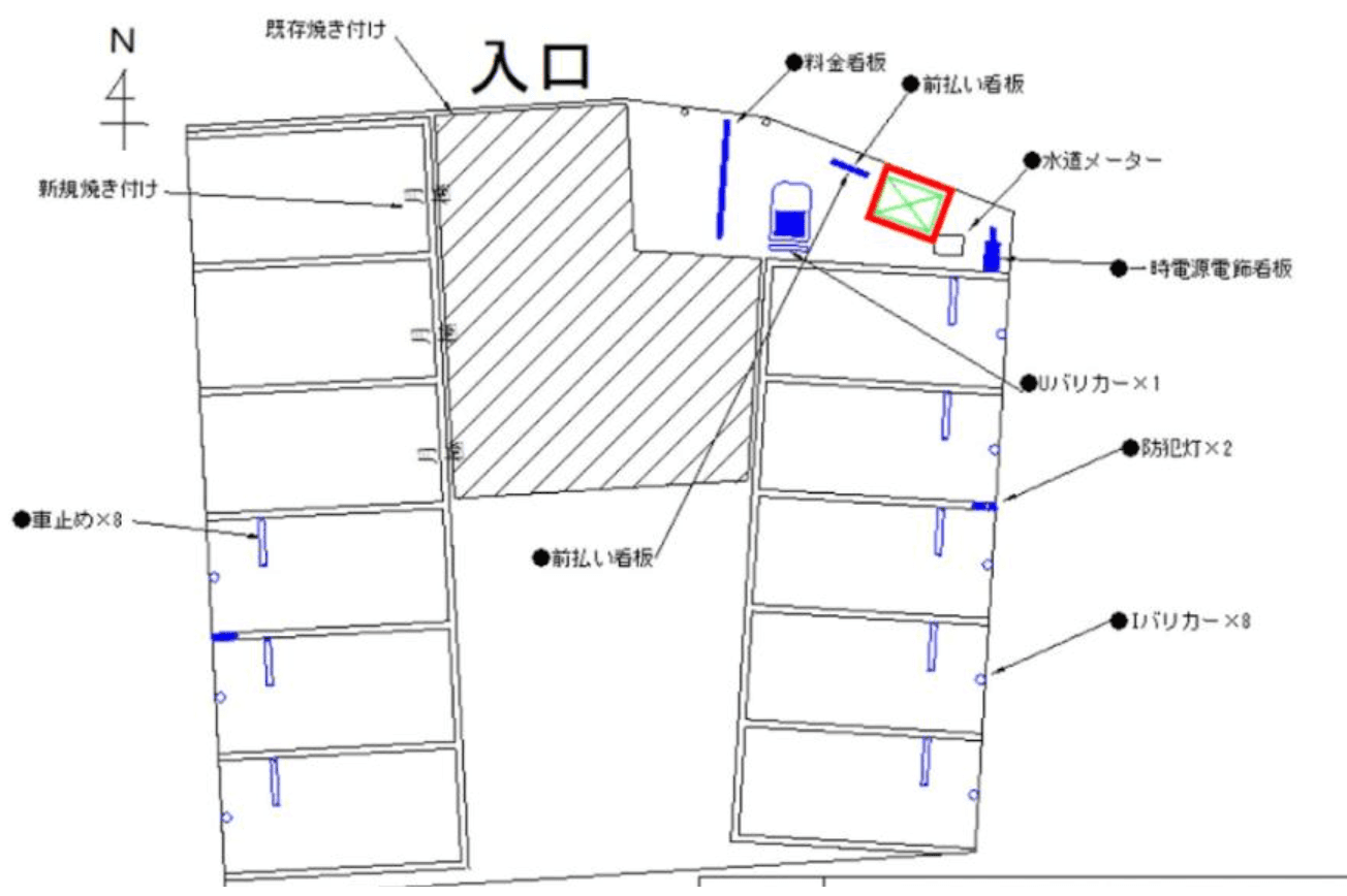 FKチケパ岡崎駅前第３（バイク駐車場）の駐車配置図