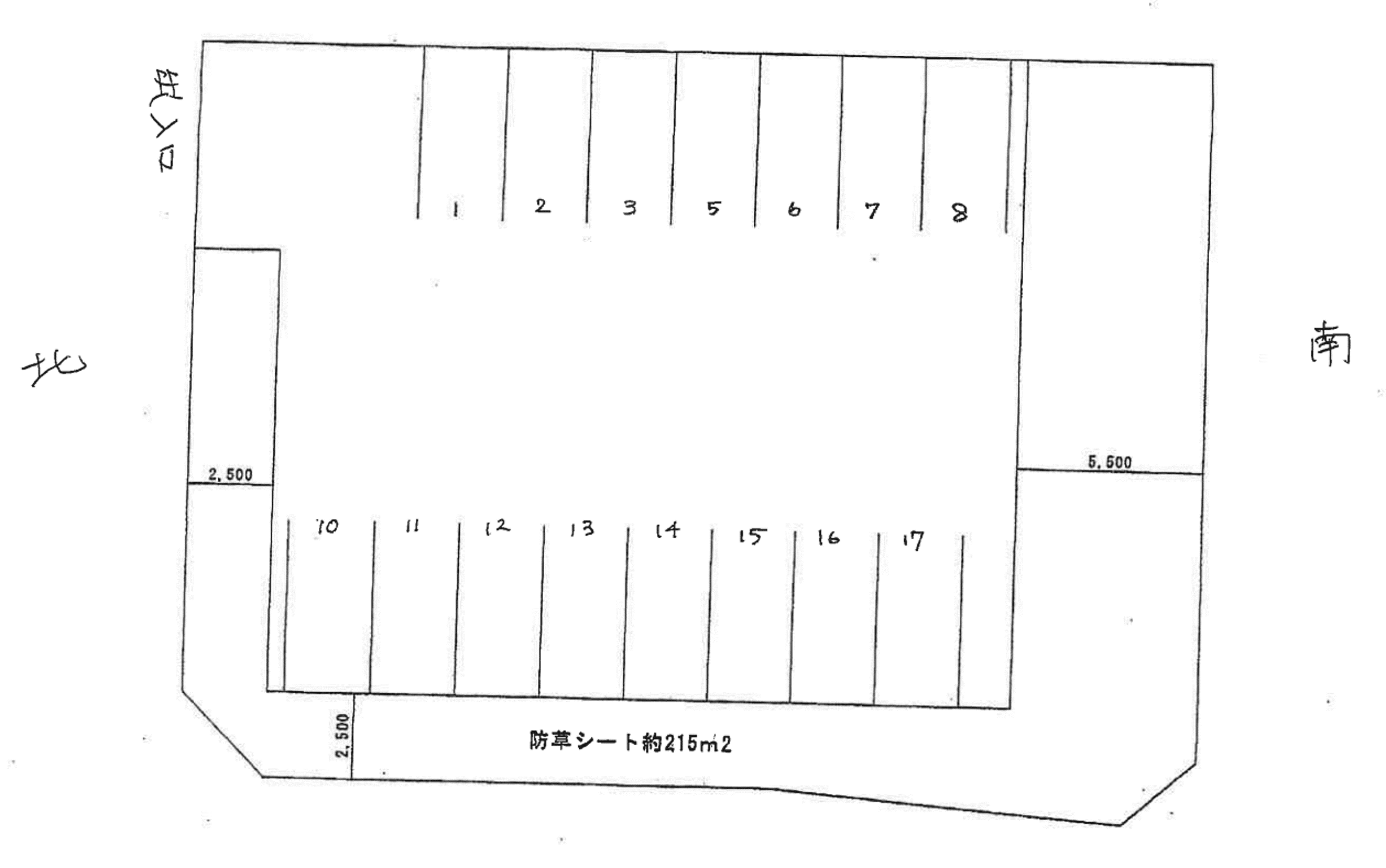 入野町16412-1駐車場の駐車配置図
