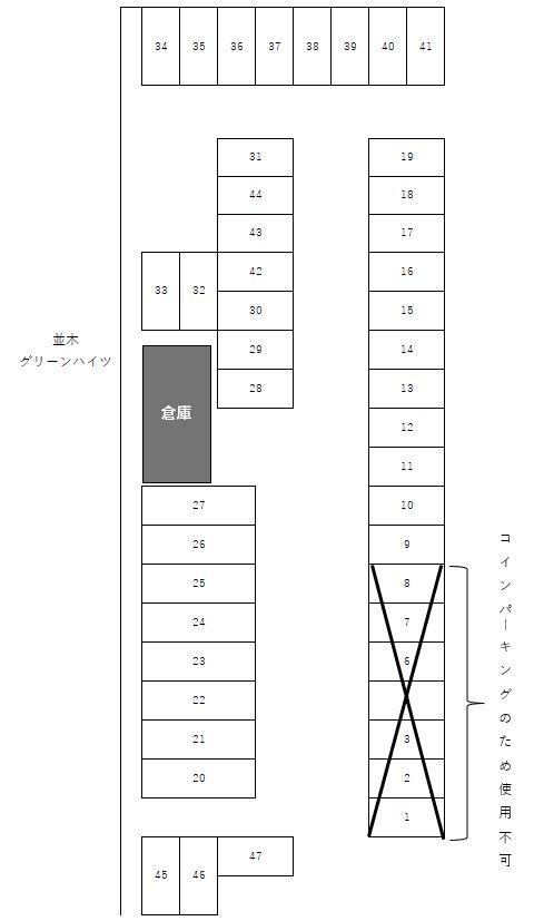 栄１丁目並木駐車場の駐車配置図