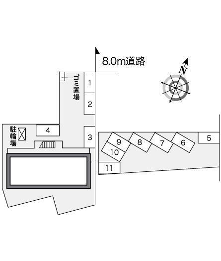 ルミエール(25868)　敷地外駐車場の駐車配置図