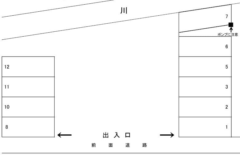 船越パーキングの駐車配置図