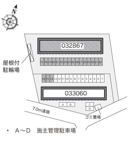 フロラシオン　Ⅰ(32867)の駐車配置図
