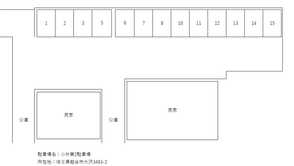 小林第２駐車場の駐車配置図