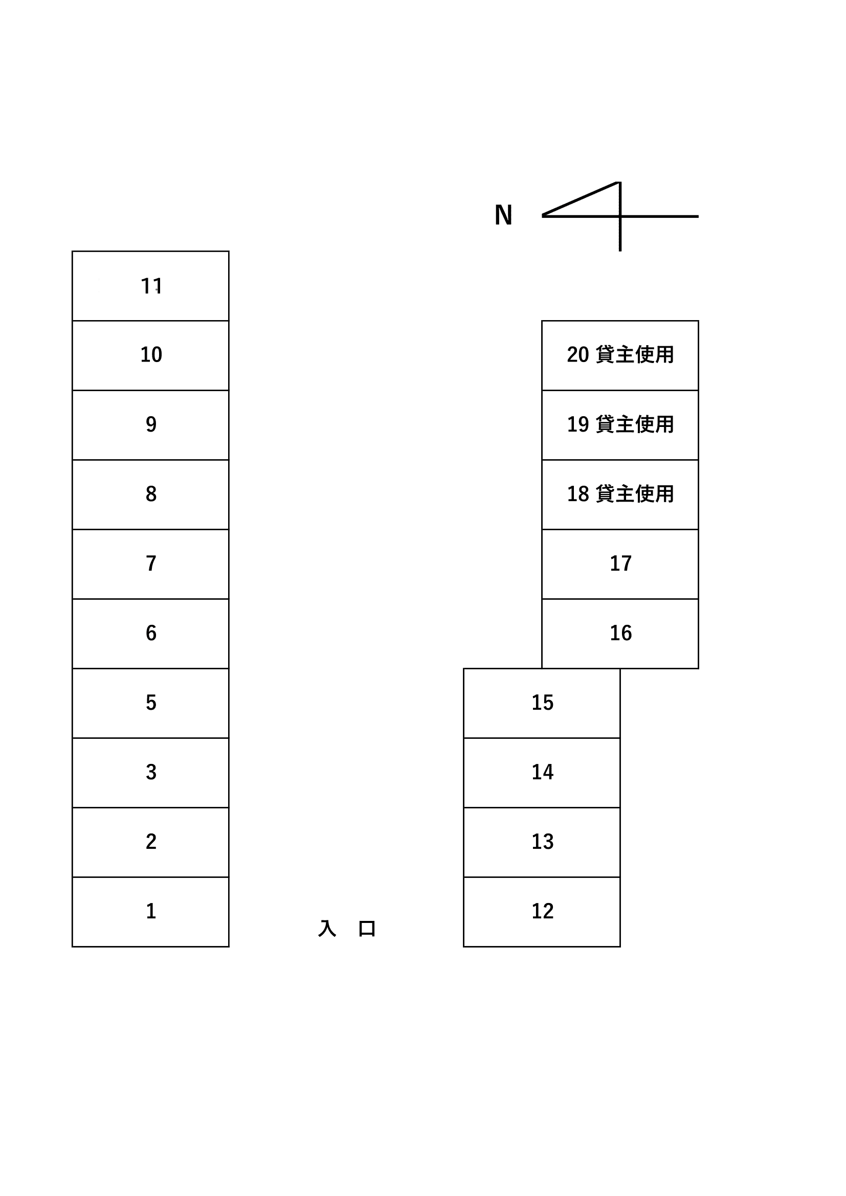 M22パーキングの駐車配置図