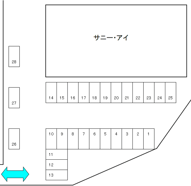 井上パーキングの駐車配置図