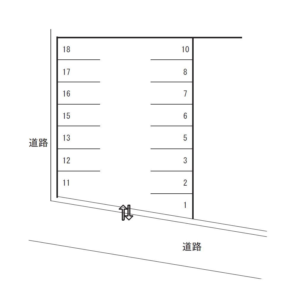 H1パーキングの駐車配置図