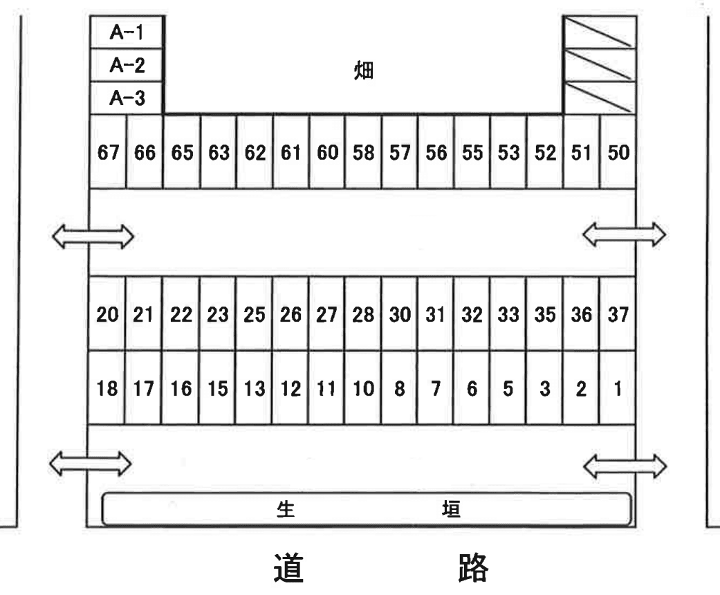 橋本第一駐車場の駐車配置図
