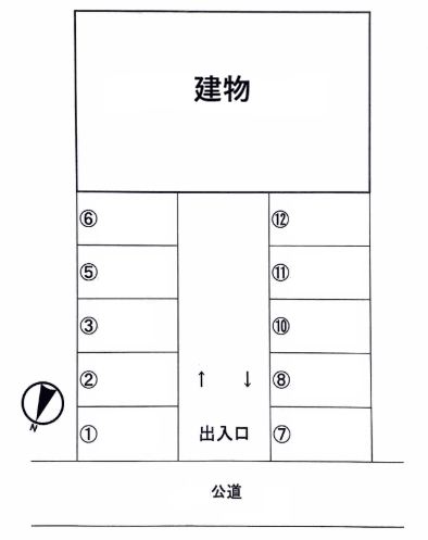 グリーンヒル駐車場の駐車配置図