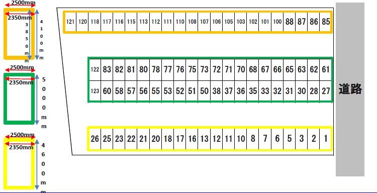 藤江北パーキングの駐車配置図