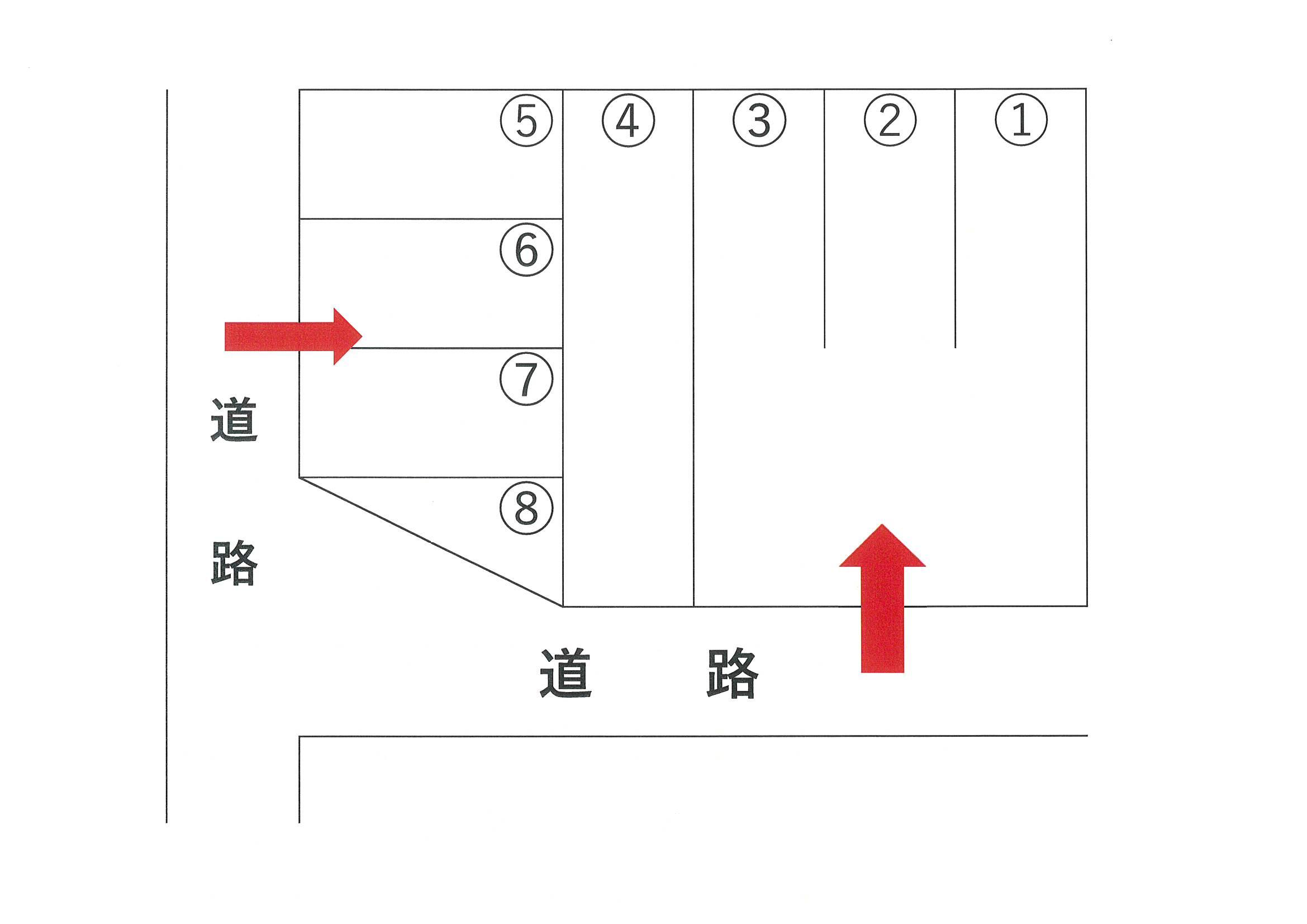 しまんとパーキング中村大橋通七丁目58番の駐車配置図
