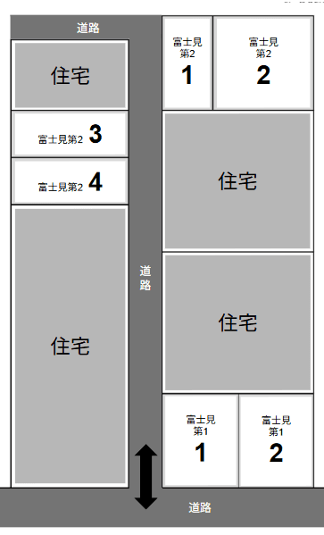 富士見第一駐車場の駐車配置図