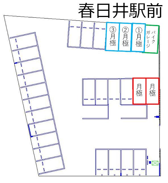 春日井駅前の駐車配置図