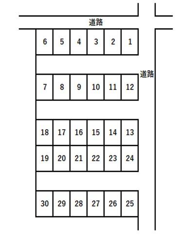 町田月極Ⅴ駐車場の駐車配置図