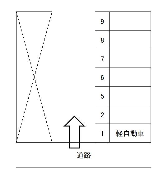 横田駐車場の駐車配置図