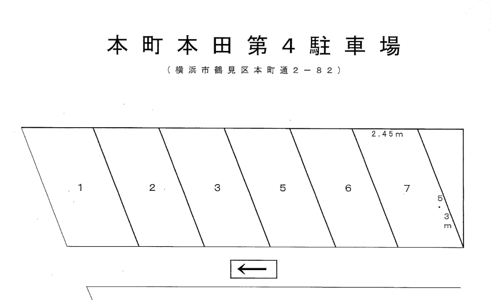本町本田第４駐車場の駐車配置図