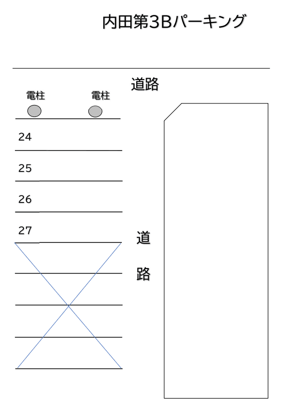 内田第３Ｂパーキングの駐車配置図