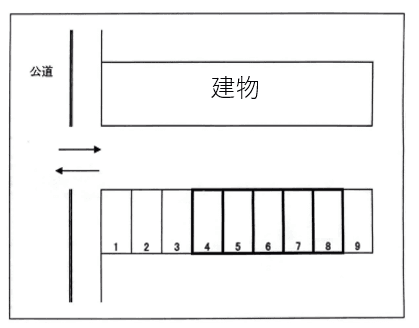 三河安城スクエア駐車場の駐車配置図