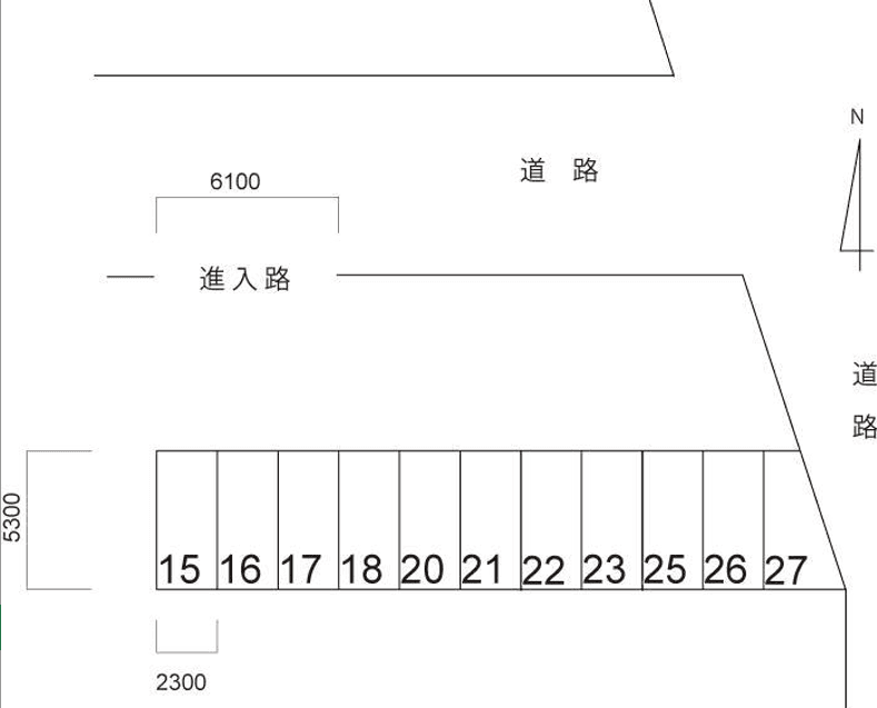 札場モータープールの駐車配置図