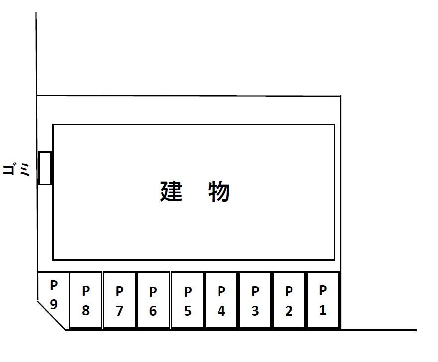 シモンズ栗木台駐車場の駐車配置図