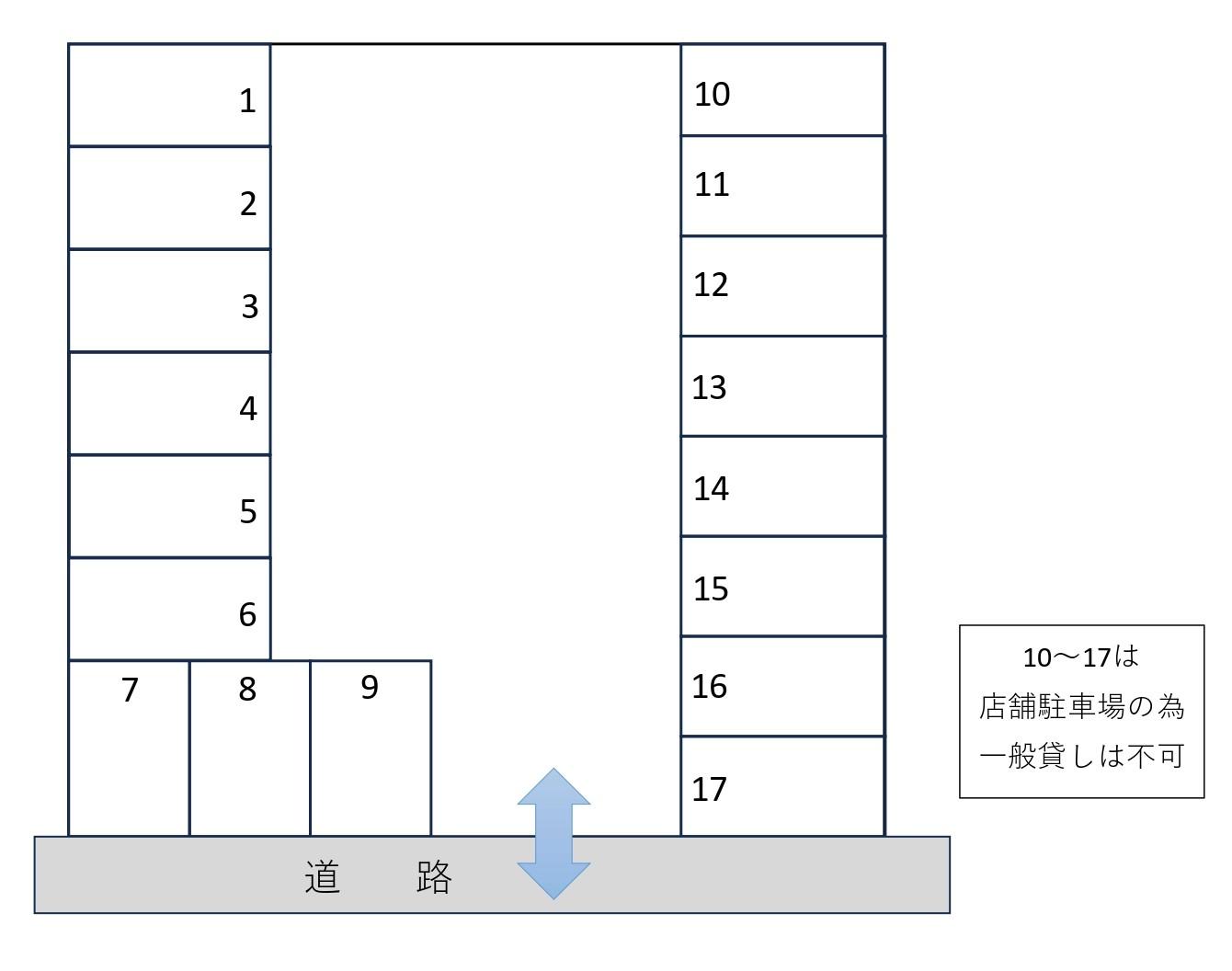 東大島Gパーキングの駐車配置図