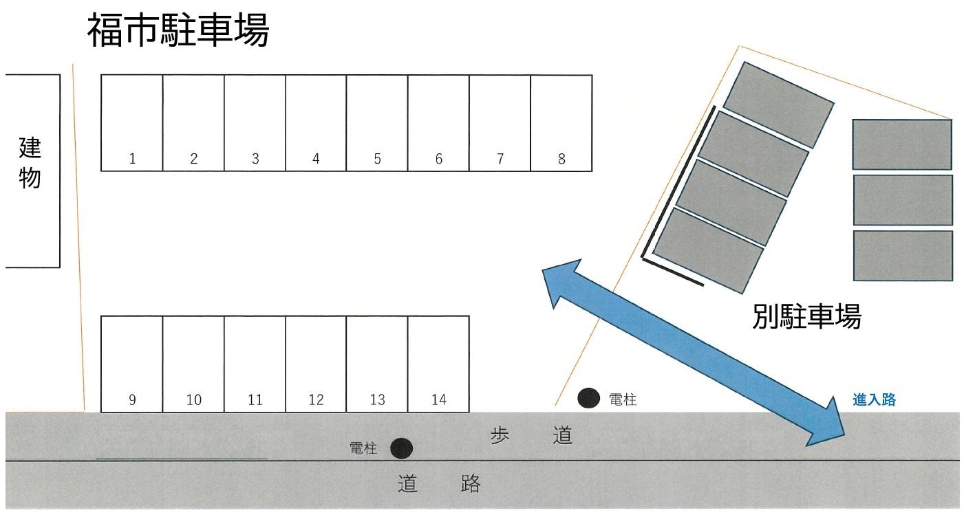 福市駐車場の駐車配置図