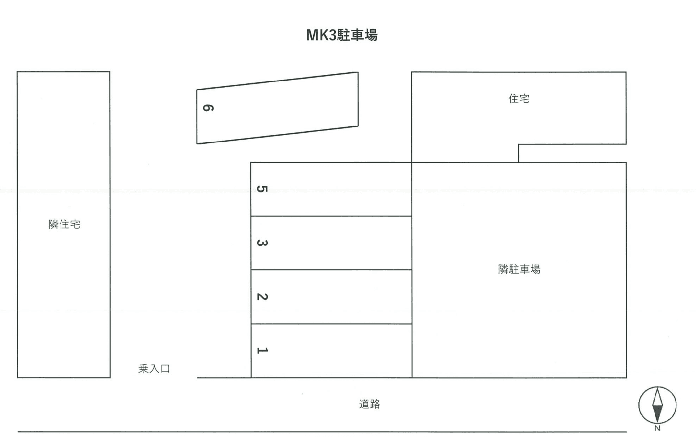 ＭＫ３駐車場の駐車配置図