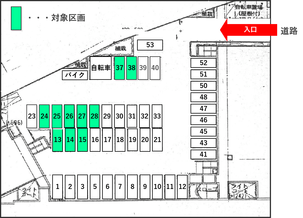 貫井３丁目駐車場の駐車配置図
