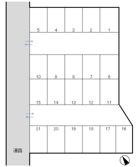 清水二丁目Ａ駐車場の駐車配置図
