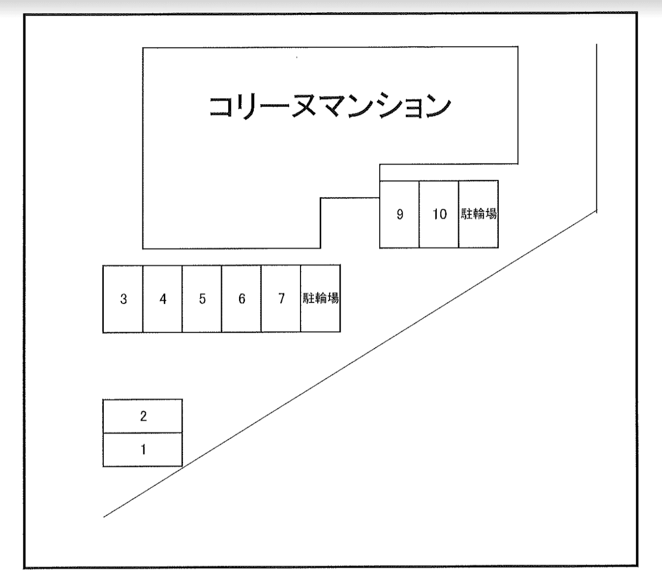 コリーヌマンション駐車場の駐車配置図