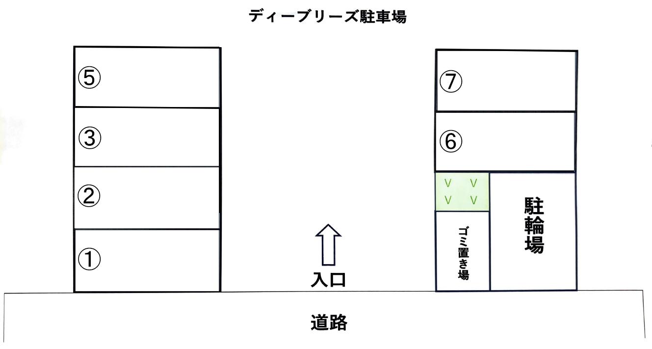 ディーブリーズ駐車場の駐車配置図