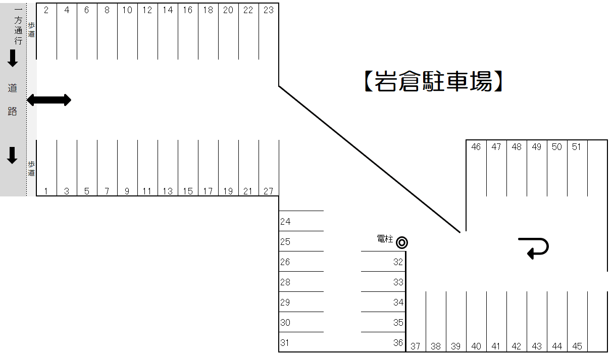 岩倉駐車場の駐車配置図
